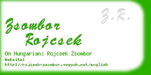 zsombor rojcsek business card